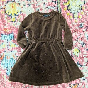 Stylish Brown Kids Dress with Subtle Floral Design